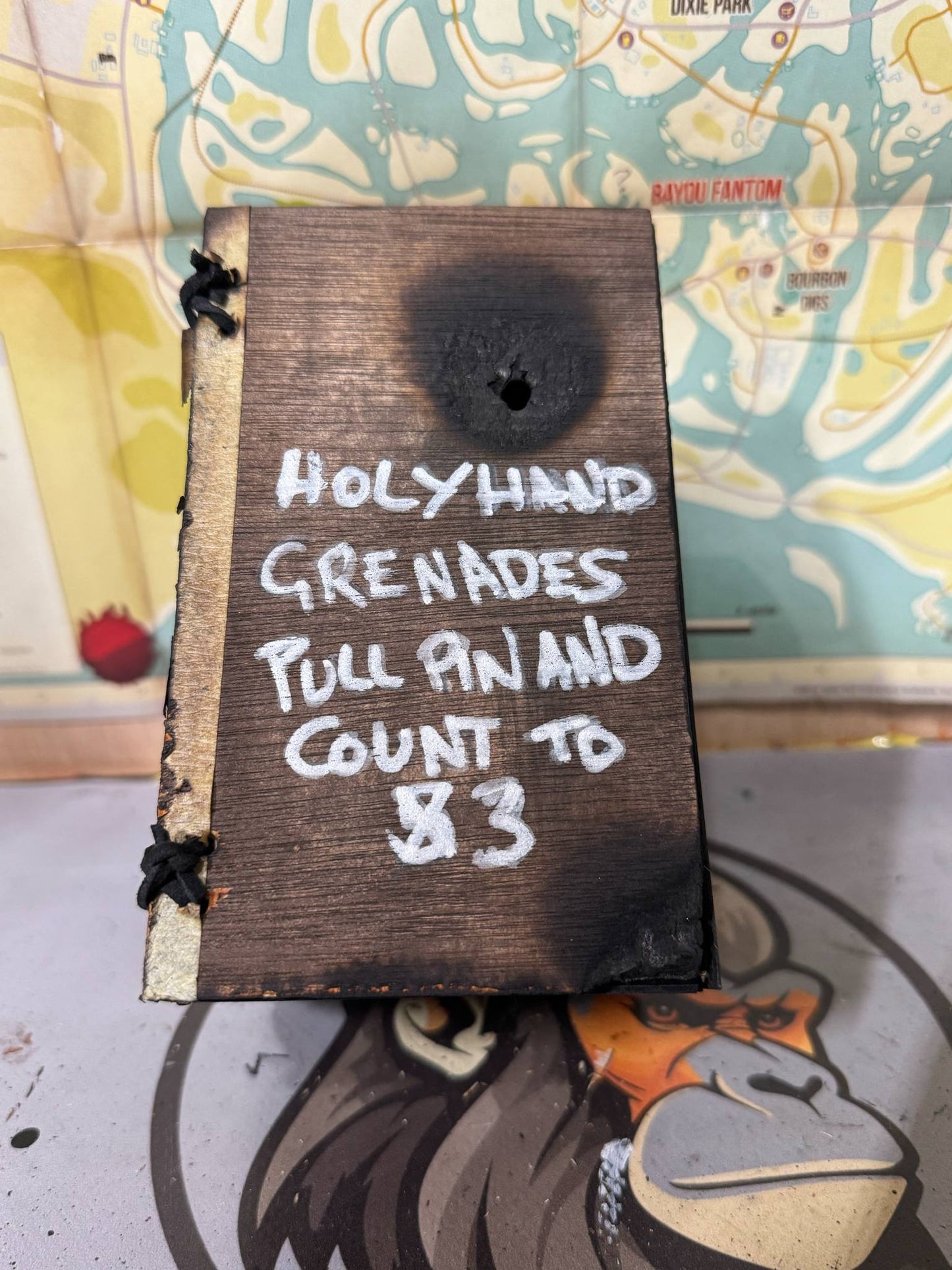 3D printed Fallout Holy Frag Grenade with wooden Display Box