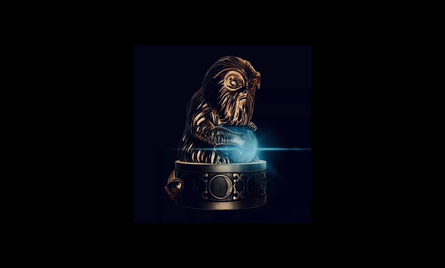 3D Printed - Demiguise Statue Hogwarts Legacy Replica Blue Glow Night Light